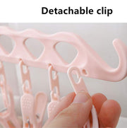 10 Clip Foldable Socks Drying Hanger-Adhesive In Pakistan Just e-Store