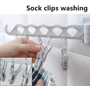 10 Clip Foldable Socks Drying Hanger-Adhesive In Pakistan Just e-Store