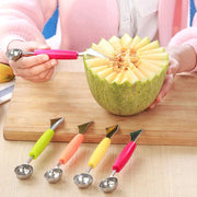 2 in 1 Melon Baller Scoop,Stainless Steel Fruit Decoration Carving Knife In Pakistan Just e-Store