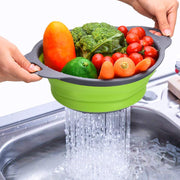 2pcs/Set Folding PP Colander Fruit Vegetable Washing Basket Bowl In Pakistan Just e-Store