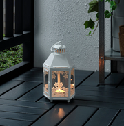 IKEA KRINGSYNT Lantern f/tealight, indoor/outdoor, white, 8 ¼ "