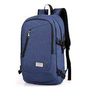 Anti Theft USB Charging Hiking Backpack - Blue In Pakistan Just e-Store