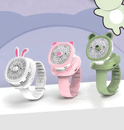 Cartoon Watch Portable Mini Fan with USB Rechargeable In Pakistan Just e-Store