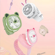 Cartoon Watch Portable Mini Fan with USB Rechargeable In Pakistan Just e-Store