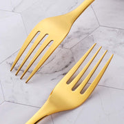 Gold 6PCS Unique Fork Stainless Steel Cutlery Set In Pakistan Just e-Store