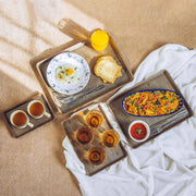 Wooden Style Smart Tray ( Pack Of 4 ) In Pakistan Just e-Store