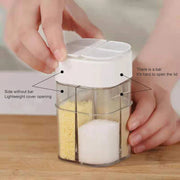 Portable 4 In 1 Salt And Pepper Shaker, Plastic Seasoning Jar With Lid In Pakistan Just e-Store