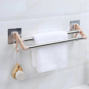 Stainless Steel Wall Mounted Double Shelf Bathroom Towel Rack In Pakistan Just e-Store